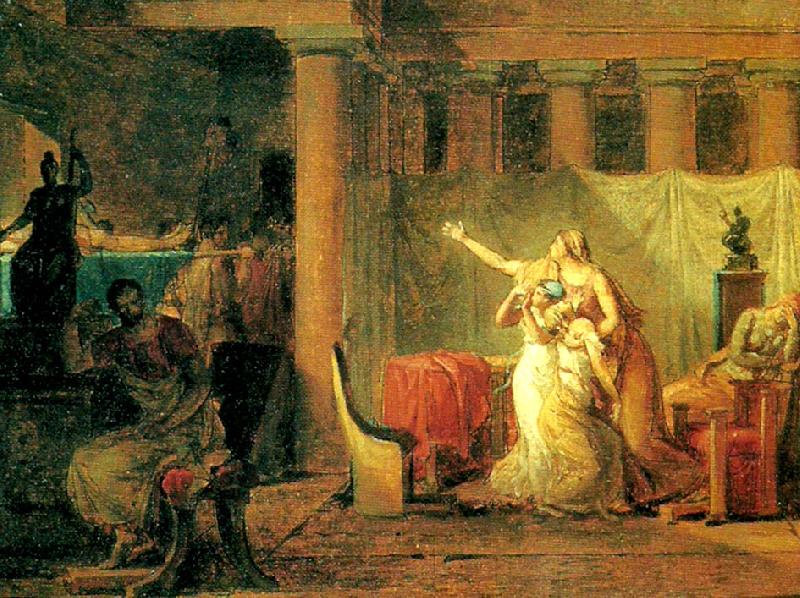 liktorerna hemfor till brutus hans soners lik, Jacques-Louis  David